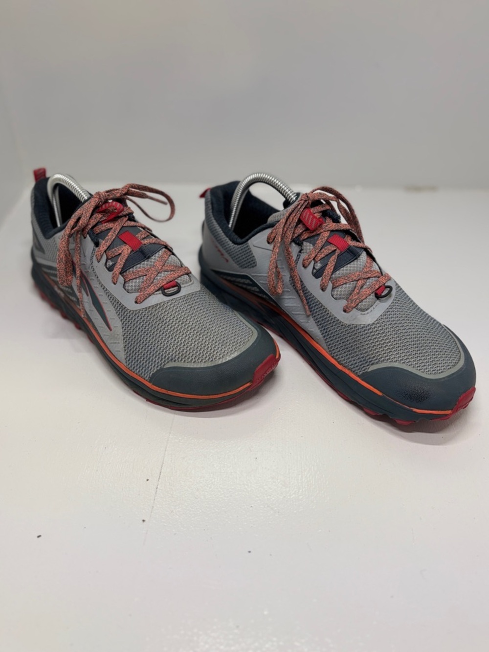 Altra Lone Peak Trail Running Shoes Women’s 9.5 Gray Orange Zero Drop Hiking Com - Picture 3 of 13